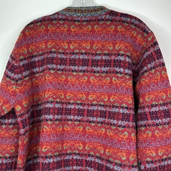 Vintage Newton Trading Co Fair Isle Wool Cardigan Sweater Size Medium - Picture 5 of 8